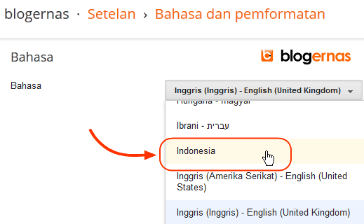 Cara Mengganti Bahasa pada Blog Blogger.com