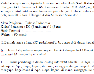 Soal-Ulangan-Ujian-UAS-Bahasa-Indonesia-kelas-IX-9-SMP-Semester-1