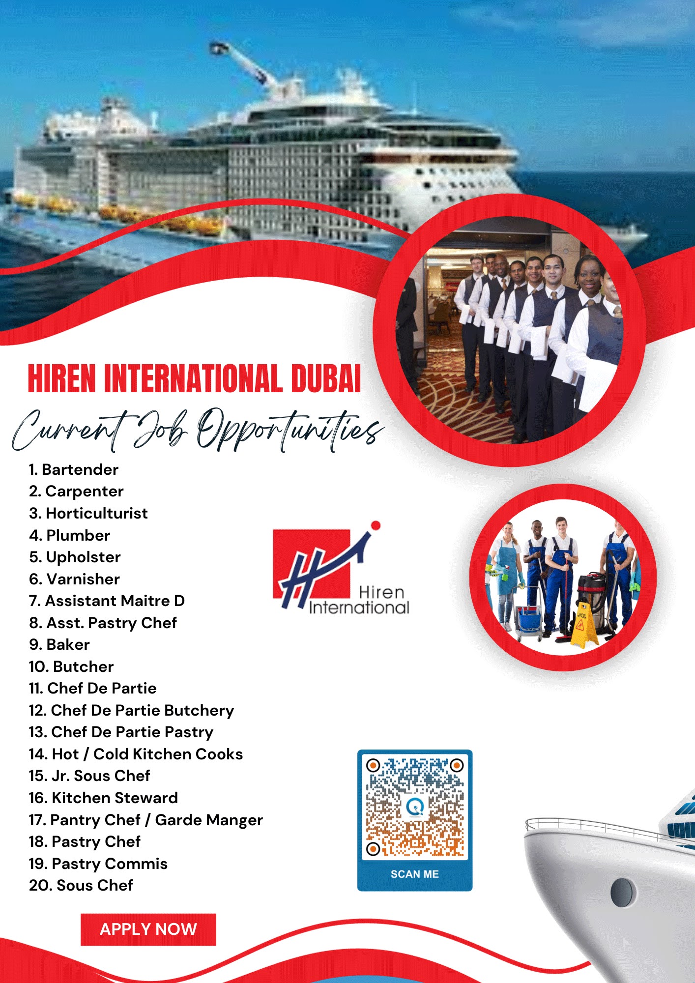 hiren international dubai cruise jobs