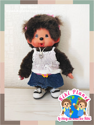 top bustier tricot handmade fait main doll poupée kiki Monchhichi