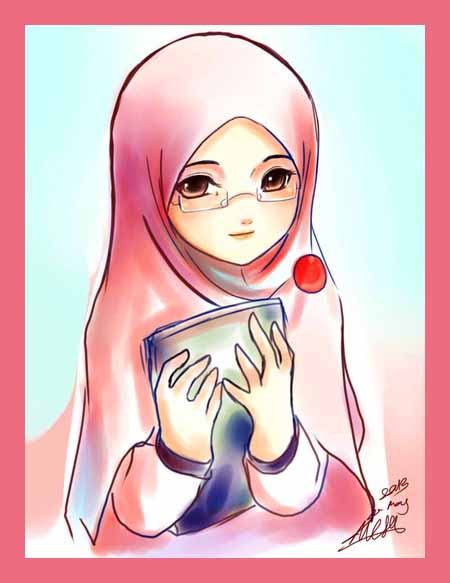 Kumpulan Gambar  Animasi  Wanita  Muslimah Terbaru