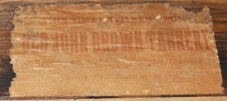 "Old John Brown Tannery" label on underside c. 1900 John Brown tannery relic
