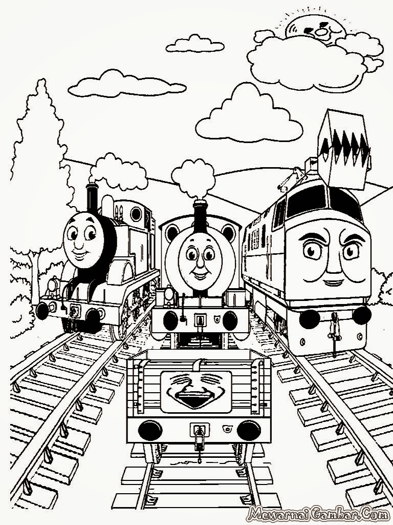 Mewarnai Gmabar Kereta Api (Thomas&Friends) - Mewarnai Gambar