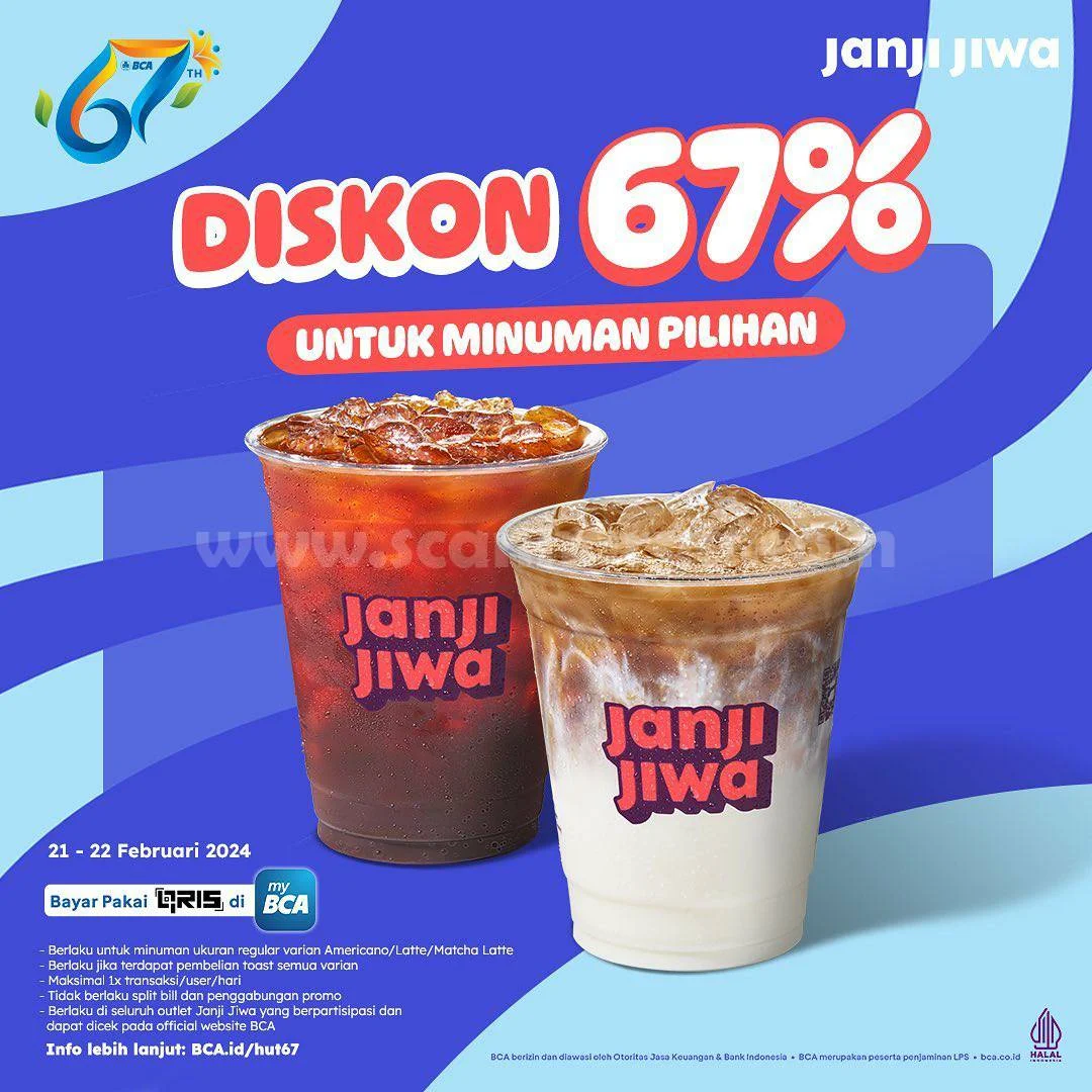 Promo KOPI JANJI JIWA HUT BCA 67 – Diskon 67%