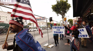 Trump supporters Rally Against 'Hollywood Elites' Ahead Of The Oscars 