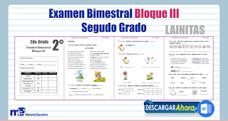 Examen Bimestral Bloque III Segundo Grado