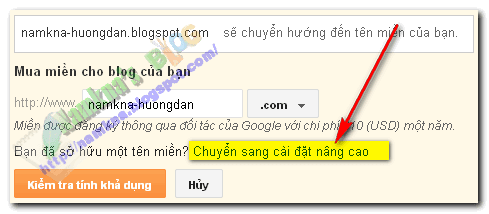 Trỏ Tên Miền Riêng Về BlogSpot