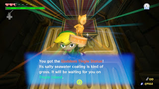 You got the Goddess Tingle Statue! Its salty seawater coating is kind of gross. It will be waiting for you on Tingle Island.