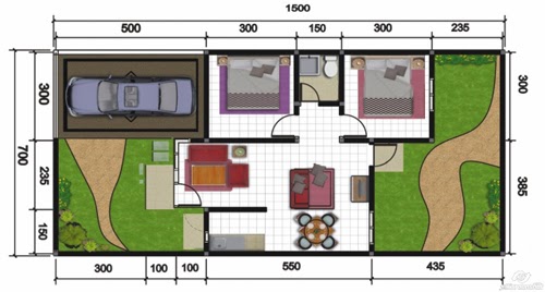  Denah  Rumah  Minimalis Impian  1  Lantai  Desain Rumah 