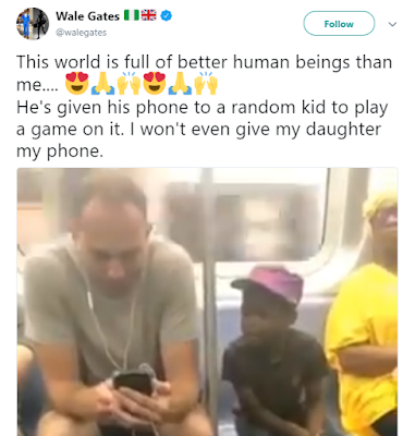 It's a no brainer why this video stole the heart of many internet users - a white man kindly offer his phone to a young black boy to play with after he noticed the boy looking into his phone and fascinated. This video just made me a better person but not with my phone! lol!