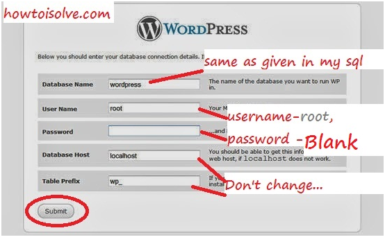 Wordpress installation Guide on locally step for sql connectivity