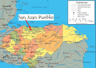 Map, San Juan Pueblo, Honduras