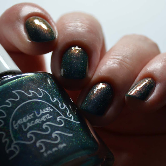 teal nail polish with color shifting shimmer