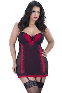  Plus Size Molded Cup Babydoll Lingerie