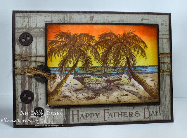 Our Daily Bread Designs, Happy Father’s Day, Happy Retirement, Matting Circles Dies, Designed by Elizabeth Whisson, Copics, sunset, beach