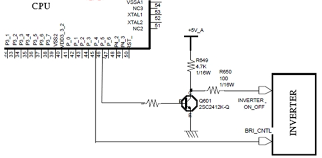 CPU điều khiển khối cao áp thông qua lệnh Inverter on-off và Bright