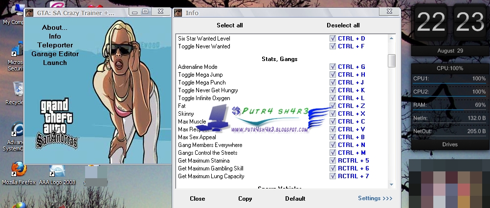 Cheat - Trainer GTA San Andreas PC ~ PuTr4 Sh4r3