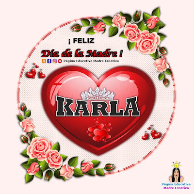 Nombre Karla - Cartelito por el Día de la Madre