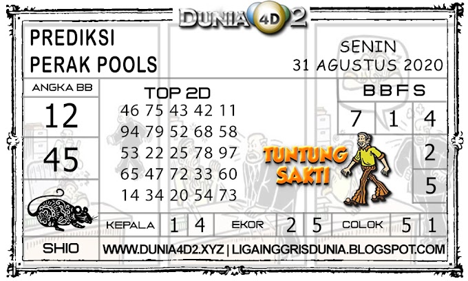 Prediksi Togel PERAK DUNIA4D2 31 AGUSTUS 2020