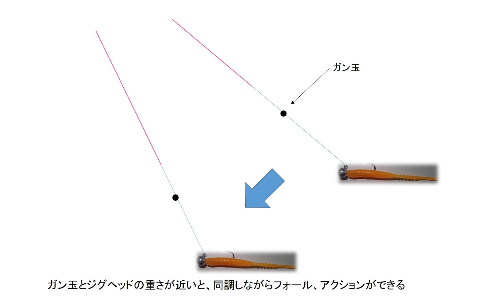 スプリットショットリグを用いたアジングアクション シンカーやガン玉を用いた仕掛けの作り方から使い方を解説