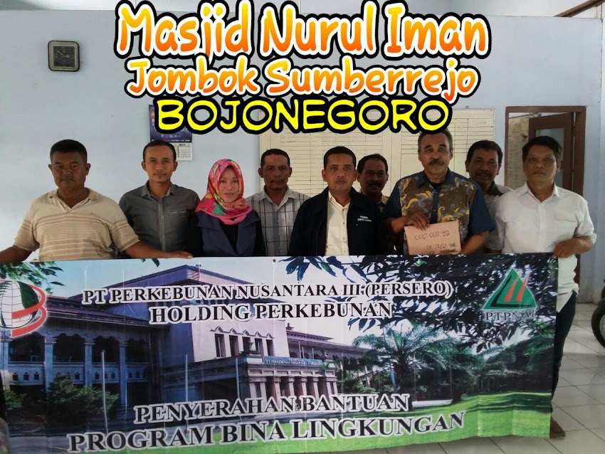 Penyerahan Dana CSR Holding Perkebunan PTPN III (Persero) oleh PG Purwodadi Kepada Masjid Nurul Iman