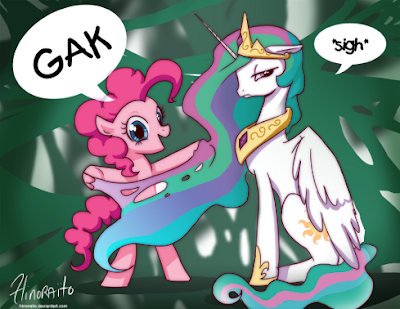 Pinkie Pie shows the flowing mane of Celestia is made of Nickelodeon Gak