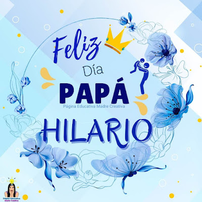 Solapín Feliz Día del Padre - Nombre Hilario para imprimir gratis