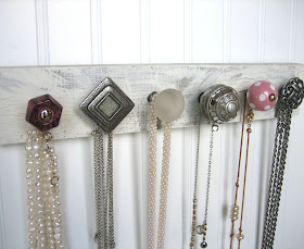 necklace rack made with interesting knobs