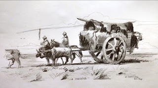 "La carreta" (dibujo de Ricardo Rodríguez Gálvez)