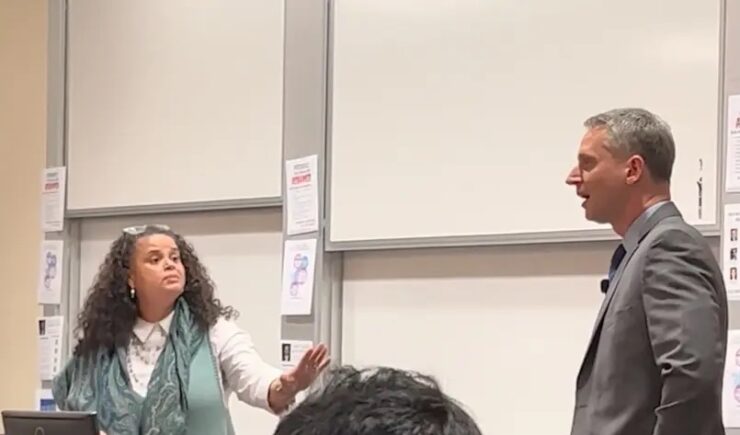 Far-Left activist and intolerant bully Tirien Steinbach, who is also Stanford’s associate dean of “diversity and equity,” attempts to shut up guest speaker Fifth Circuit Judge Duncan.