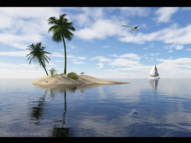 small island 3d landscape