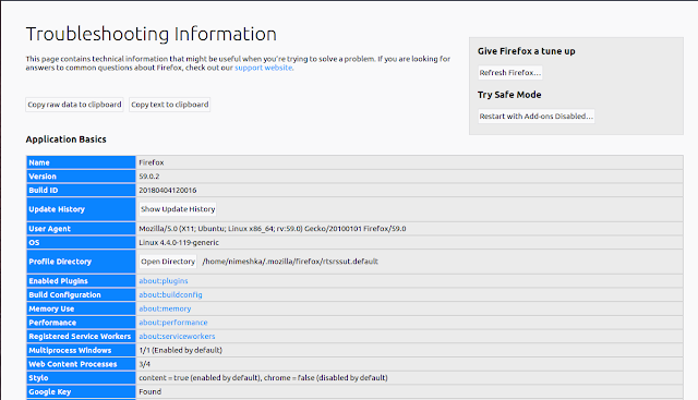 Firefox-troubleshoot-information