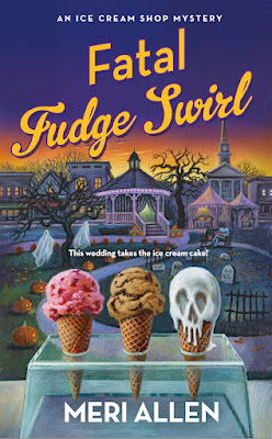 book cover of culinary cozy mystery Fatal Fudge Swirl by Meri Allen