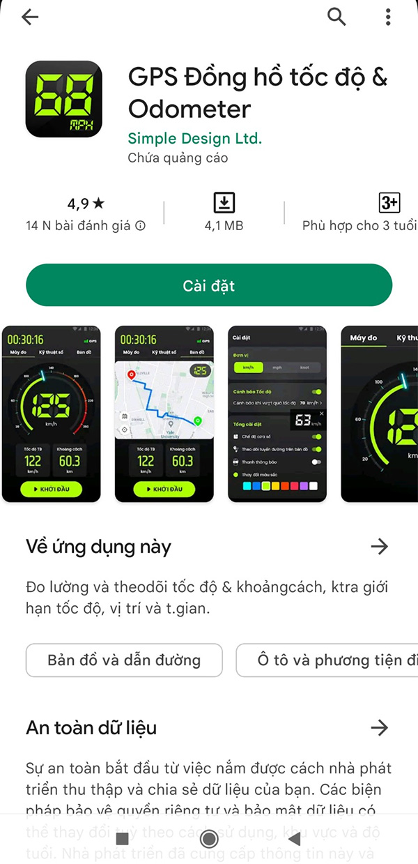 GPS Đồng hồ tốc độ & Odometer - ứng dụng đo tốc độ, vị trí và khoảng cách b