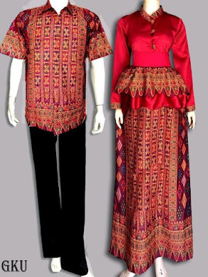 Model Baju Batik Kombinasi Brokat pria wanita