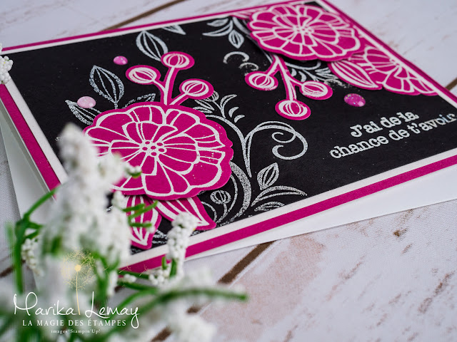 carte avec le jeu Falling flowers Stampin' Up!