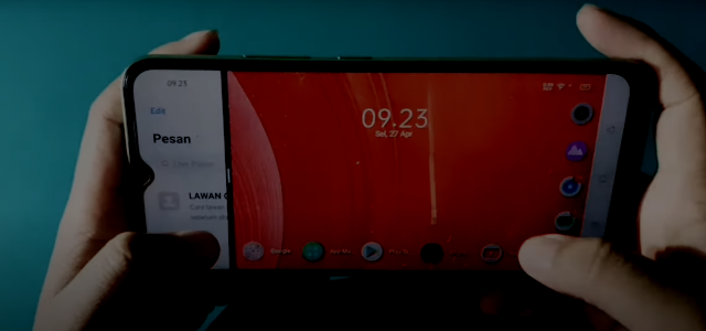 Cara split screen realme