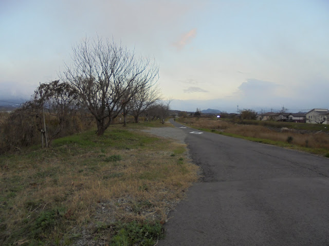 佐陀川の堤防の上の道