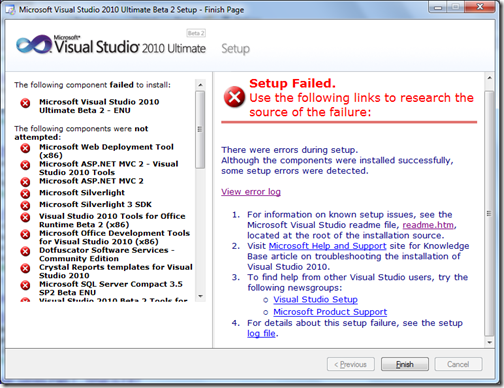 Error 1937 Visual Studio 10 Ultimate Beta 2 Setup Failed Error Error 1937 An Error Occurred During The Installation Of Assembly 39 Fsharp Compiler