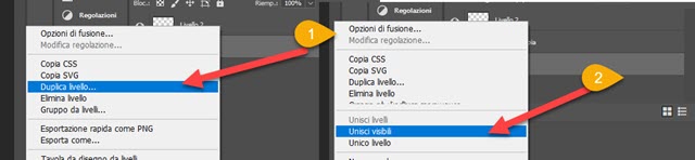 duplicazione dei livelli su Photoshop
