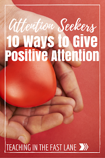 Are attention seekers sucking the life out of you in the classroom? Try these ten tips for keeping their need for attention satisfied with positive attention. The 4th and 8th tips are my favorite! 