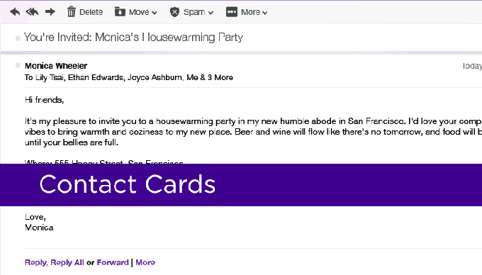 Yahoo Mail new Contact Cards Automatically Updating Contact Info And Links To Social Profiles