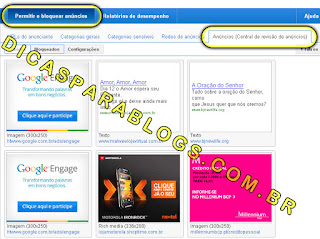 Central de Revisão de Anúncios Google Adsense