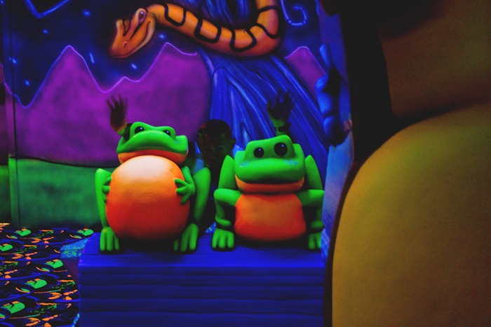 Ariel and the glowing frogs