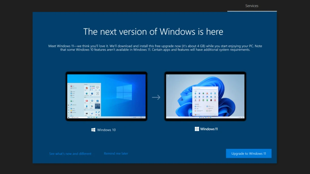 Windows 10 propone l'aggiornamento a Windows 11 da schermata OOBE