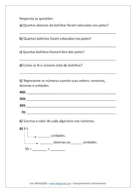  Avaliação de Matemática 3º ano