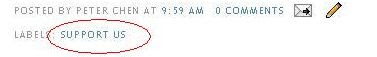 Google Blogger: labels at bottom of post