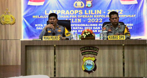 Wakapolres Palopo  Pimpin Latpers Ops  Jelang Natal 2022 Dan Tahun Baru 2023