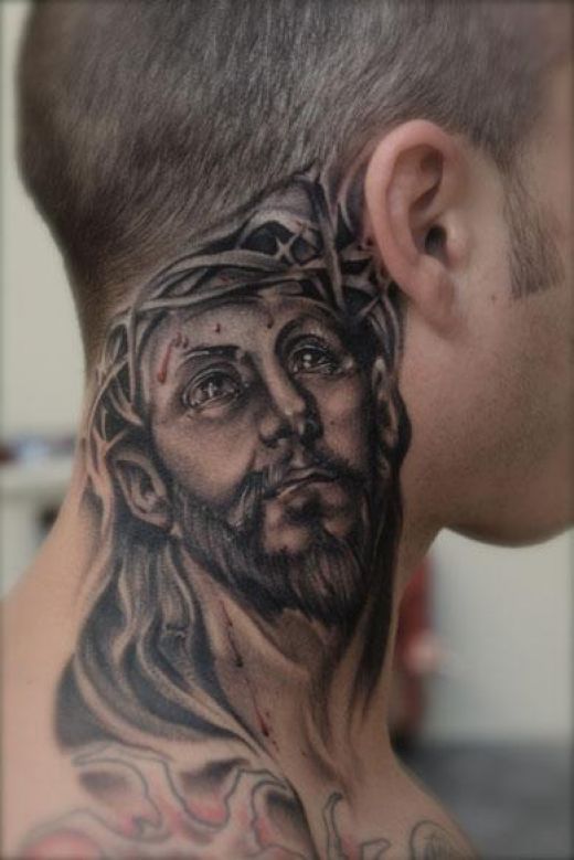 mens neck tattoos