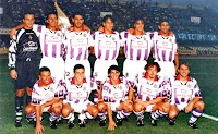 REAL VALLADOLID C. F. Temporada 1998-99. César, Peña, Caminero, García Calvo, Santamaría y Turiel. Eusebio, Marcos, Víctor, Peternac y Chema. XEREZ CLUB DEPORTIVO 0 REAL VALLADOLID C. F. 2 Sábado 08/08/1998. Partido amistoso. Jerez de la Frontera, Cádiz, estadio Chapín.